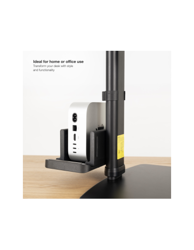 TooQ Soporte de mesa para pantallas 17”-27” con soporte integrado para CPU Ligera