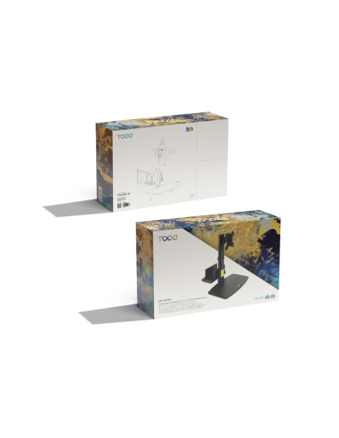 TooQ Soporte de mesa para pantallas 17”-27” con soporte integrado para CPU Ligera