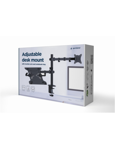 Gembird MA-DA-03 soporte para monitor 81,3 cm (32") Escritorio Negro