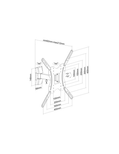 AISENS Soporte ECO giratorio, inclinable para monitor/TV 30kg (2 Pivotes) de 32-55, Negro