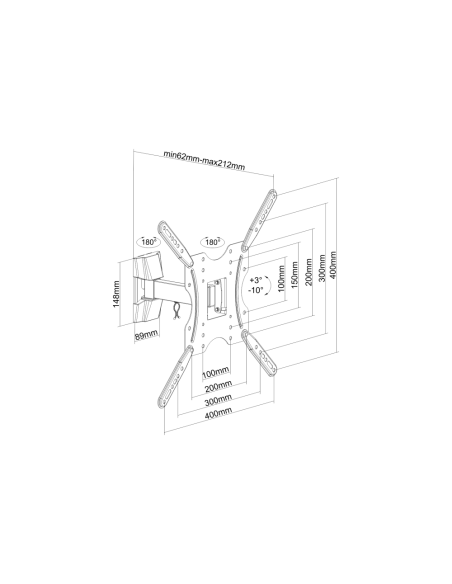 AISENS Soporte ECO giratorio, inclinable para monitor/TV 30kg (2 Pivotes) de 32-55, Negro