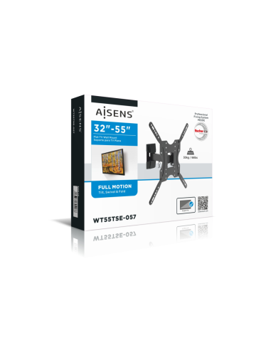 AISENS Soporte ECO giratorio, inclinable para monitor/TV 30kg (2 Pivotes) de 32-55, Negro