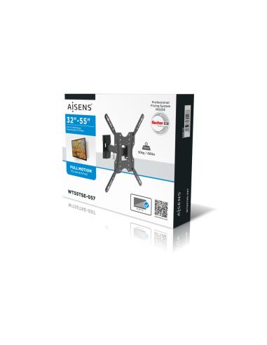 AISENS Soporte ECO giratorio, inclinable para monitor/TV 30kg (2 Pivotes) de 32-55, Negro