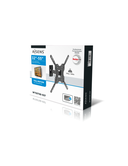 AISENS Soporte ECO giratorio, inclinable para monitor/TV 30kg (2 Pivotes) de 32-55, Negro