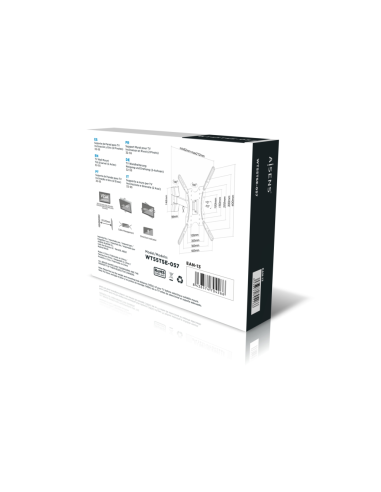 AISENS Soporte ECO giratorio, inclinable para monitor/TV 30kg (2 Pivotes) de 32-55, Negro