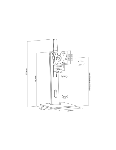 AISENS Soporte De Mesa Pro Contrapeso Giratorio E Inclinable Para Monitor/TV 7kg De 17-32, Negro
