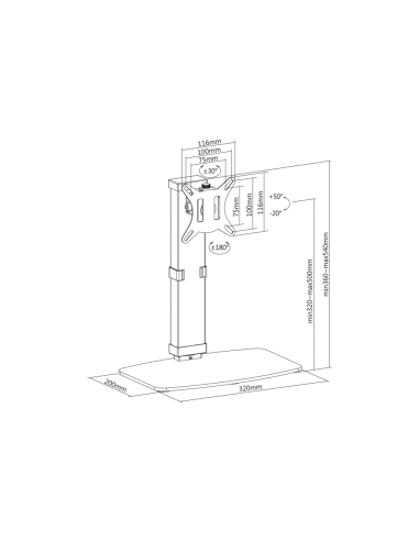 AISENS Soporte De Mesa Eco Giratorio E Inclinable Para Monitor/tv 8kg De 17-32, Negro