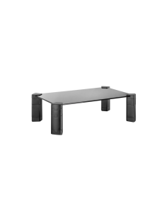 AISENS Soporte Elevador Cristal para Monitor/Portátil, Negro