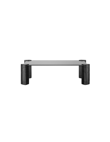 AISENS Soporte Elevador Cristal para Monitor/Portátil, Negro
