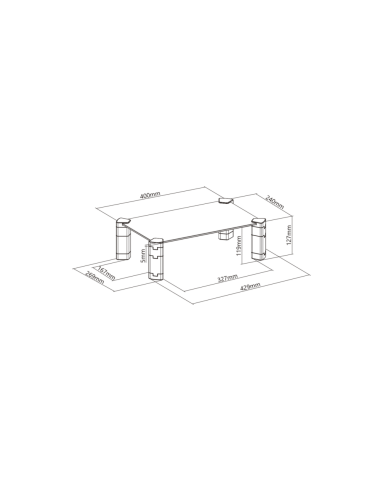 AISENS Soporte Elevador Cristal para Monitor/Portátil, Negro