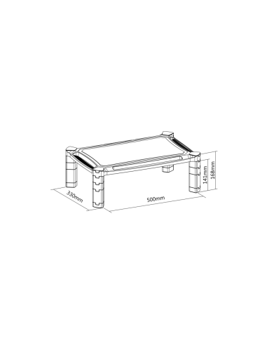 AISENS Soporte Elevador XL Para Monitor/Portátil, Negro