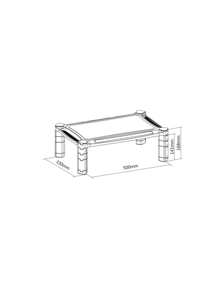 AISENS Soporte Elevador XL Para Monitor/Portátil, Negro