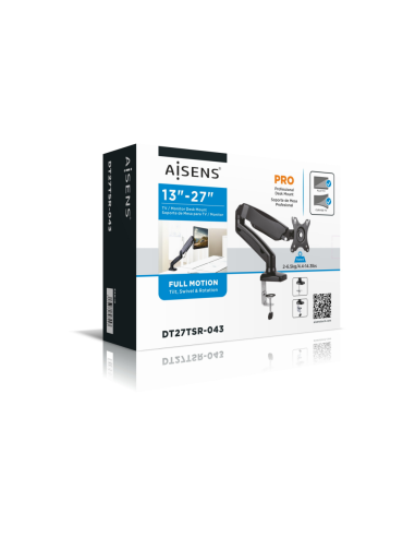 AISENS DT27TSR-043 soporte para monitor 81,3 cm (32") Negro Escritorio