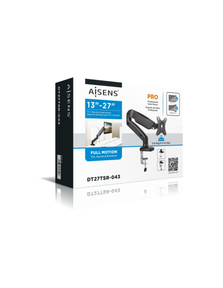 AISENS DT27TSR-043 soporte para monitor 81,3 cm (32") Negro Escritorio