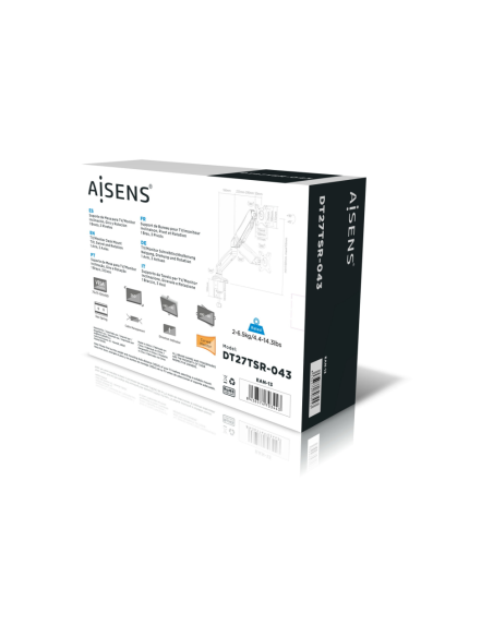 AISENS DT27TSR-043 soporte para monitor 81,3 cm (32") Negro Escritorio