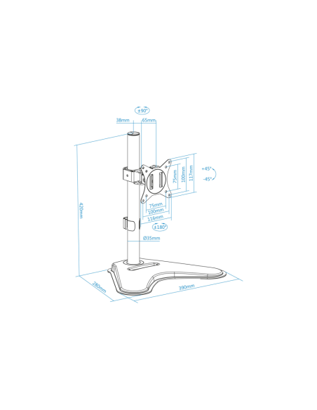 TooQ DB1701TN-B soporte para monitor 81,3 cm (32") Escritorio Negro
