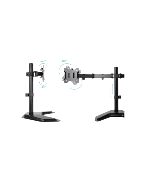 TooQ Soporte de Mesa, Giratorio e Inclinable, para 2 Pantallas de 17”-32”
