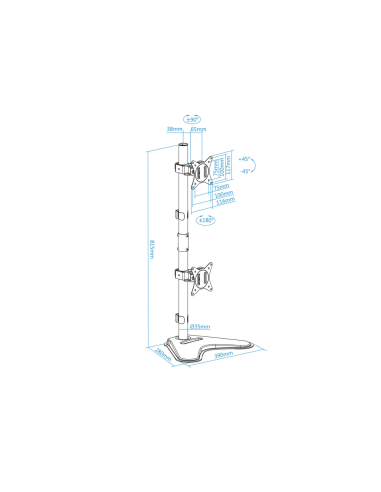 TooQ DB1703TNV-B soporte para monitor 81,3 cm (32") Escritorio Negro