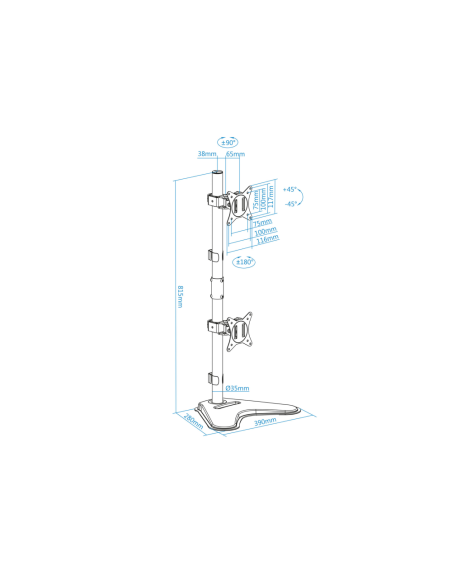 TooQ DB1703TNV-B soporte para monitor 81,3 cm (32") Escritorio Negro