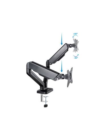 TooQ Soporte de Mesa para 2 Pantallas 17"-32", Negro