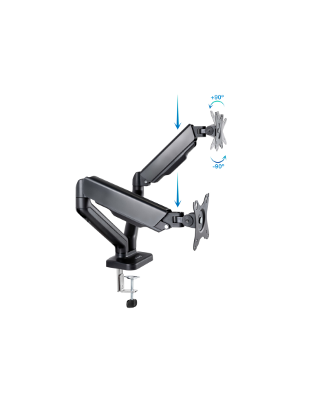 TooQ Soporte de Mesa para 2 Pantallas 17"-32", Negro