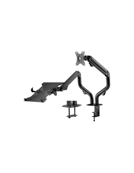 AISENS Soporte de Mesa Contrapeso Giratorio e Inclinable para Portatil y Monitor/TV 8Kg de 17-32, Negro