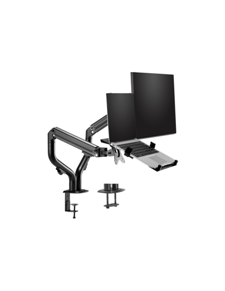 AISENS Soporte de Mesa Contrapeso Giratorio e Inclinable para Portatil y Monitor/TV 8Kg de 17-32, Negro