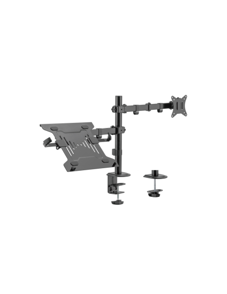 AISENS Soporte de Mesa Giratorio e Inclinable para Portatil y Monitor/TV 9Kg de 17-32, Negro