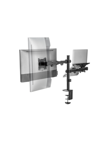 AISENS Soporte de Mesa Giratorio e Inclinable para Portatil y Monitor/TV 9Kg de 17-32, Negro