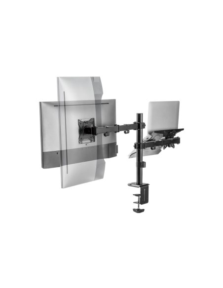 AISENS Soporte de Mesa Giratorio e Inclinable para Portatil y Monitor/TV 9Kg de 17-32, Negro