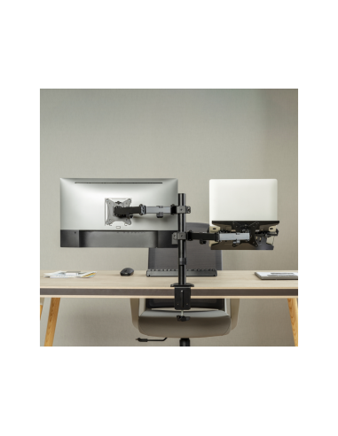 AISENS Soporte de Mesa Giratorio e Inclinable para Portatil y Monitor/TV 9Kg de 17-32, Negro