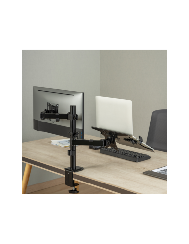 AISENS Soporte de Mesa Giratorio e Inclinable para Portatil y Monitor/TV 9Kg de 17-32, Negro