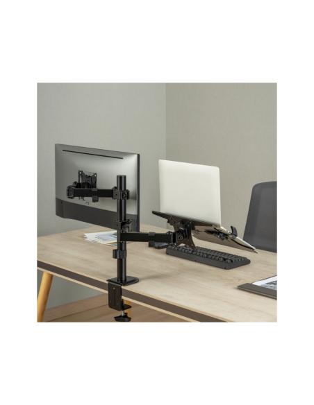 AISENS Soporte de Mesa Giratorio e Inclinable para Portatil y Monitor/TV 9Kg de 17-32, Negro
