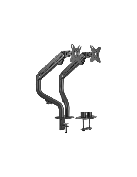 AISENS Soporte de Mesa ECO Contrapeso Giratorio e Inclinable para Monitor/TV 8Kg (3 Pivotes, 2 Brazos) de 17-32, Negro