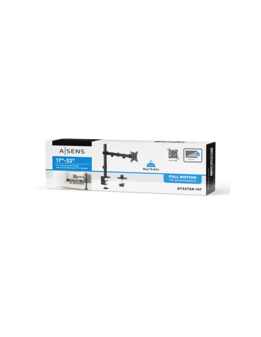 AISENS Soporte de Mesa ECO Giratorio e Inclinable para Monitor/TV 9Kg (3 Pivotes, 1 Brazo) de 17-32, Negro