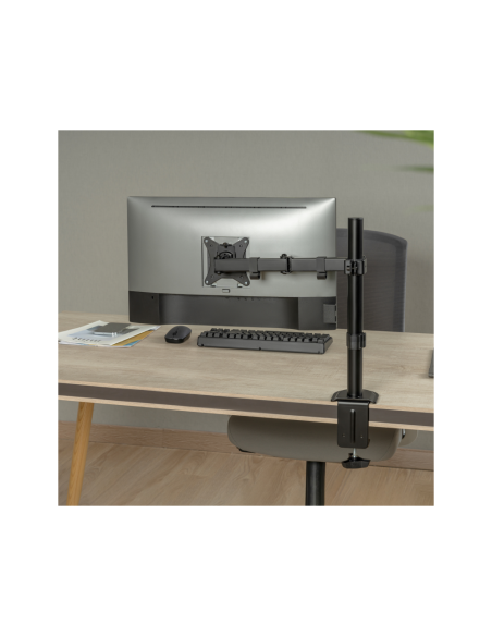 AISENS Soporte de Mesa ECO Giratorio e Inclinable para Monitor/TV 9Kg (3 Pivotes, 1 Brazo) de 17-32, Negro