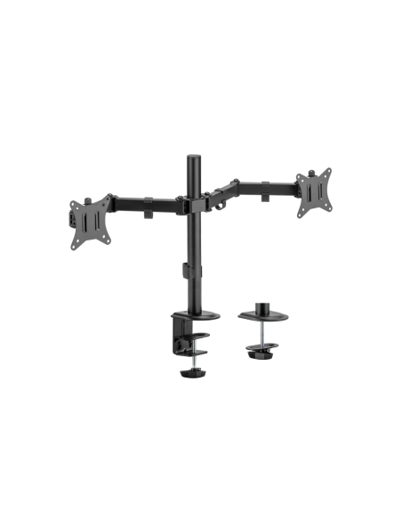 AISENS Soporte de Mesa ECO Giratorio e Inclinable para Monitor/TV 9Kg (3 Pivotes, 2 Brazos) de 17-32, Negro