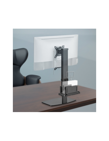 AISENS Soporte de Mesa ECO Giratorio e Inclinable para Monitor/TV y Mini PC 8Kg de 17-32, Negro