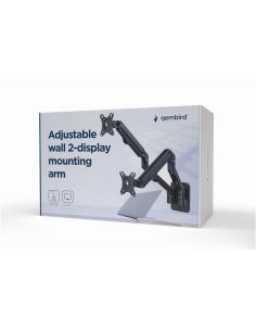 Gembird MA-WA2-01 soporte para monitor 68,6 cm (27") Pared Negro