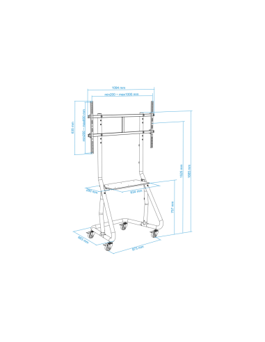 TooQ FS20200M-B Soporte de suelo con ruedas/patas para pantallas de 60" - 105"