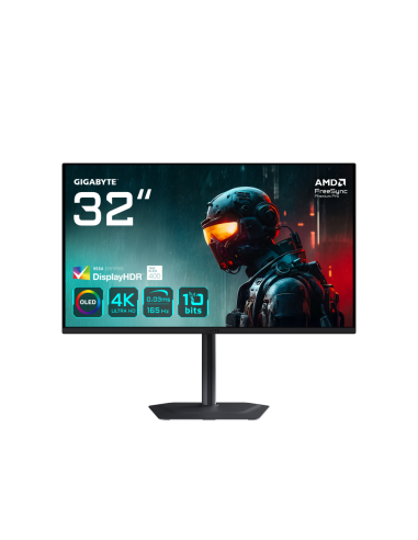 GIGABYTE MO32U 31,5" Monitor Gaming OLED 4K UHD - 3840 x 2160, 165Hz, 0.03ms, 250 cd/m², Display HDR True Black 400, HDMI 2.1, D