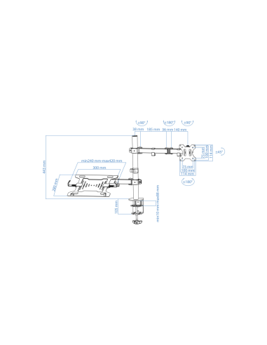 TooQ Soporte de mesa para pantalla 13"-32" y portátil