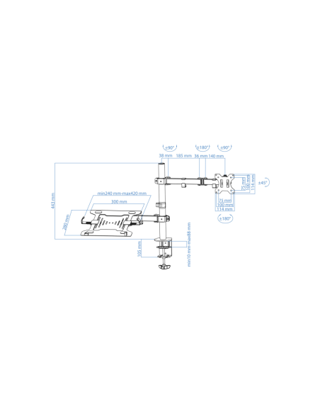 TooQ Soporte de mesa para pantalla 13"-32" y portátil