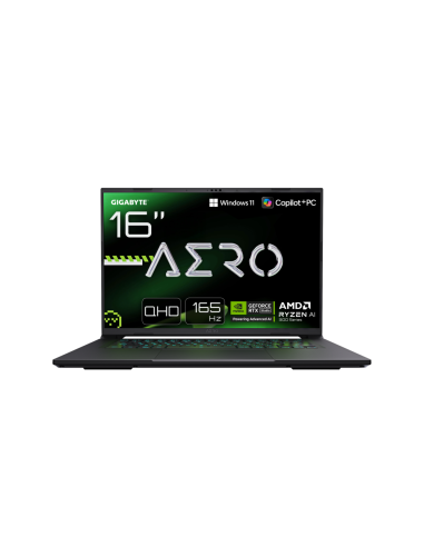 GIGABYTE AERO X16 2WH Portátil Gaming – 16“, 165Hz WQXGA, Ryzen AI 9 HX 370, GPU NVIDIA RTX 5070, 32GB DDR5 5200MHz, SSD Gen4 de