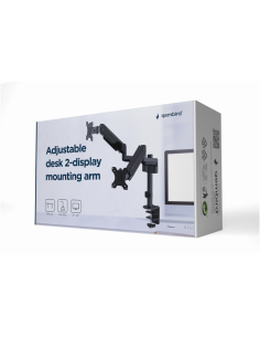 Gembird MA-DA2P-01 soporte para monitor 81,3 cm (32") Escritorio Negro