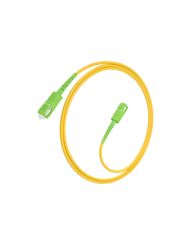 AISENS Cable Fibra Óptica Latiguillo G657A2 3.0 9/125 SMF Simplex CPR DCA LSZH, SC/APC-SC/APC, Amarillo, 2.0m