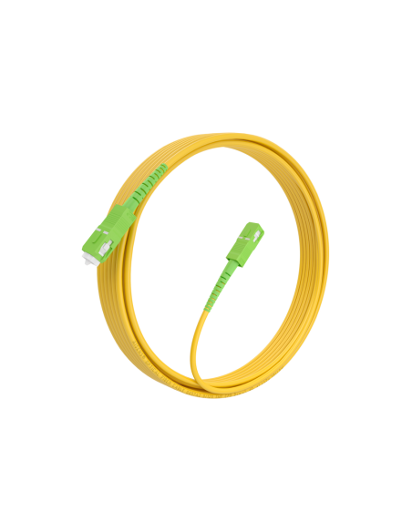 AISENS Cable Fibra Óptica Latiguillo G657A2 3.0 9/125 SMF Simplex CPR DCA LSZH, SC/APC-SC/APC, Amarillo, 7.0m