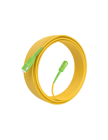 AISENS Cable Fibra Óptica Latiguillo G657A2 3.0 9/125 SMF Simplex CPR DCA LSZH, SC/APC-SC/APC, Amarillo, 15m