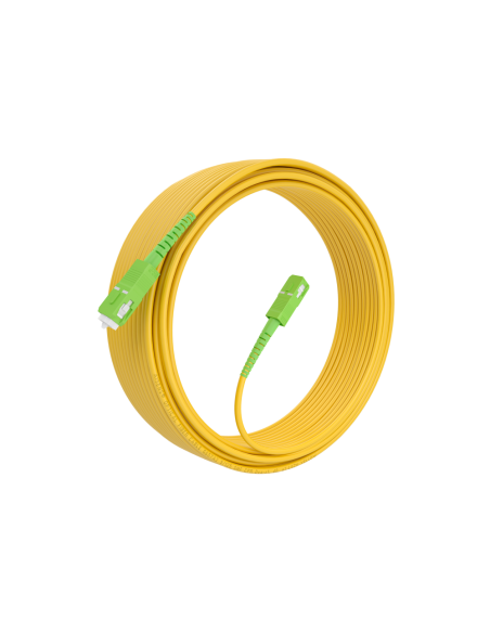 AISENS Cable Fibra Óptica Latiguillo G657A2 3.0 9/125 SMF Simplex CPR DCA LSZH, SC/APC-SC/APC, Amarillo, 15m