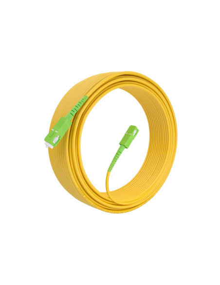 AISENS Cable Fibra Óptica Latiguillo G657A2 3.0 9/125 SMF Simplex CPR DCA LSZH, SC/APC-SC/APC, Amarillo, 20m